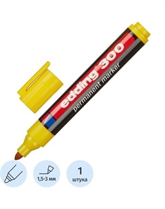 Маркер перманентный 300/5 желтый (толщина линии 1,5-3 мм) круглый наконечник Edding