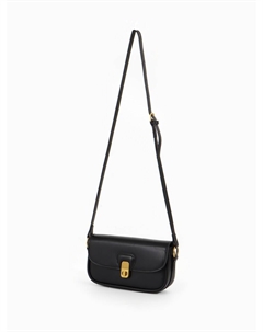 Сумка женская багет на молнии, 21×6×11 см, черная Textura