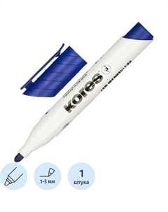 Маркер для белых досок 20833 синий (толщина линии 3 мм) круглый наконечник Kores