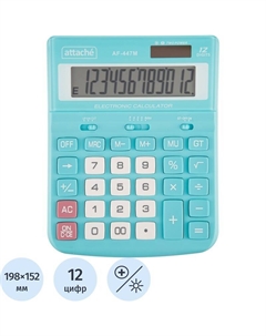 Калькулятор настольный AF-447M 12-разрядный мятный/белый 198x152x42 мм Attache