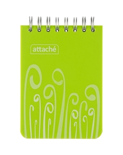 Блокнот Fantasy А7 80 листов салатовый в клетку на спирали (75х120 мм) Attache