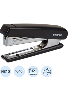Степлер 8209 до 12 листов черный (скобы № 10, с антистеплером) Attache