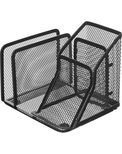 Подставка-органайзер для канцелярских принадлежностей и писем 4 отделения черная Attache