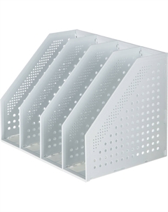 Лоток вертикальный для бумаг 332 мм пластиковый серый 4 отделения Deli