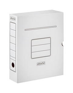 Короб архивный гофрокартон 258x75x320 мм белый до 750 листов (5 штук в упаковке) Attache