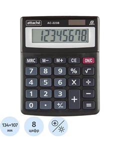 Калькулятор настольный AС-223B 8-разрядный черный/серый 134x107x34 мм Attache