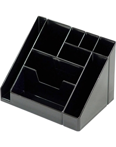 Подставка-органайзер для канцелярских принадлежностей Каскад 9 отделений черная 10.5x11.5x16 см Attache