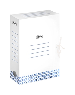 Короб архивный гофрокартон на 2-х завязках (256x75x320 см) синий до 750 листов Attache