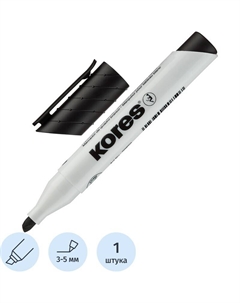 Маркер для белых досок 20850 черный (толщина линии 3-5 мм) скошенный наконечник Kores