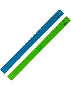 Линейка 40 см пластиковая зеленая (2 штуки в упаковке) Attache