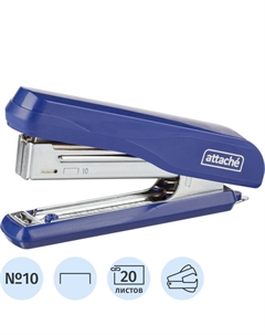 Степлер PSBL1020 до 20 листов синий (скобы № 10, с антистеплером) Attache
