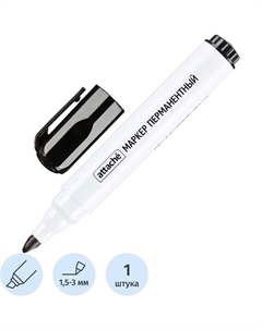 Маркер перманентный черный скошенный наконечник (толщина линии 1.5-3 мм) Attache