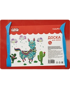 Доска для лепки Класс А5 с двумя стеками красная Комус