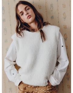 Вязаный жилет с содержанием шерсти из линейки Young Sela