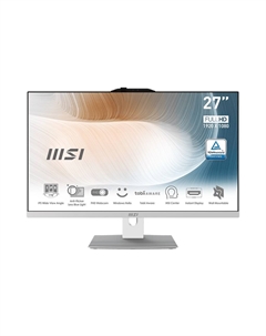 Моноблок 27'' MSI Modern AM272P 12M-806XRU 9S6-AF8212-1009 i7 1255U/32GB/1TB SSD/Iris Xe/1920x1080/GBitEth/WiFi/BT/120W/клавиатура/мышь/Cam/noOS/white Msi