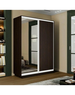 Шкаф-купе 1800x450x2200 Экспресс 2 Венге зеркало, ЛДСП Bravo