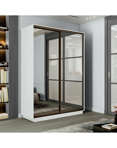 Шкаф-купе 1800x600x2400 Экспресс 2 Белый снег зеркало Bravo