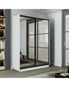 Шкаф-купе 1800x450x2200 Экспресс 2 Белый снег зеркало Bravo