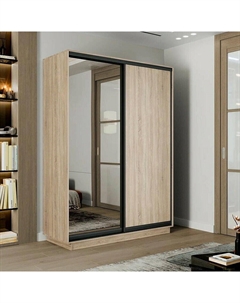 Шкаф-купе 1800x600x2400 Экспресс 2 Дуб сонома зеркало, ЛДСП Bravo
