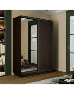 Шкаф-купе 1800x600x2200 Экспресс 2 Венге зеркало, ЛДСП Bravo