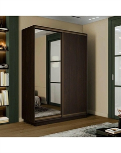 Шкаф-купе 1800x600x2200 Экспресс 2 Венге зеркало, ЛДСП Bravo