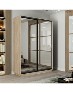 Шкаф-купе 1800x450x2200 Экспресс 2 Дуб сонома зеркало Bravo