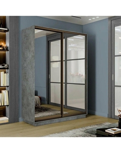 Шкаф-купе 1800x450x2400 Экспресс 2 Бетон зеркало Bravo