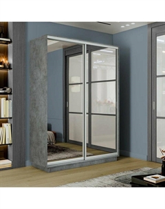 Шкаф-купе 1800x600x2200 Экспресс 2 Бетон зеркало Bravo