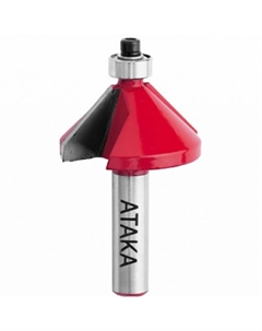 Фреза 132320, кромочная конусная, 45' ф32*15/56мм, хв.12мм Атака