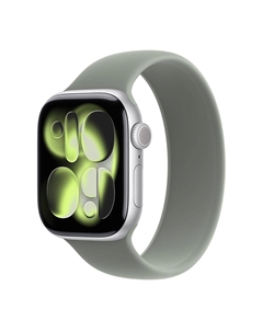 Умные часы Apple Watch Series 11 (GPS), 46 мм, Silver Aluminum Case/Green Gray Solo Loop - Size 7