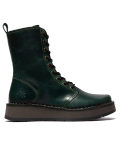 RAMI043FLY - Женские кожаные ботинки на платформе со шнуровкой, зеленый Fly london
