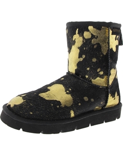 Turano 7.5 Женские угги на флисовой подкладке, черный/золотой Super lamb