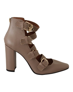 Кожаные туфли-лодочки на платформе с пряжками, коричневый My twin