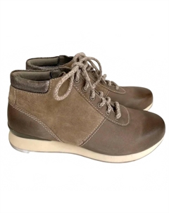 Женские кожаные замшевые кроссовки-ботинки на шнуровке серые, серый Dansko