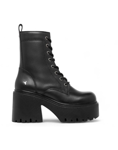 Totally - Женские черные кожаные ботинки на платформе до середины икры Windsorsmith