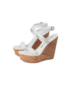 5050 Сандалии Женские US 9.5 Белый Брелок на щиколотке Клин Каблук KHD886 Stuart weitzman