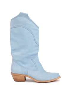 Женские ковбойские сапоги Britta Chic в небесно-голубом велюре Pedro garcia