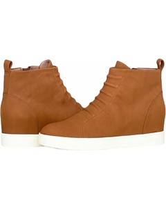 Ботинки-чулки Ashley, женские, размер США 5, коньячная кожа, боковая молния, на платформе, модель KHD790, коричневый Linea paolo