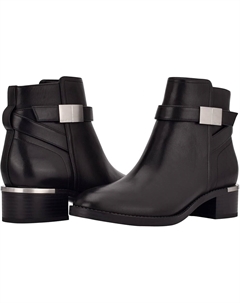 Кальвин Кляйн Dwayne Ботинки Женские US 8.5 Черные Кожаные Ботильоны на устойчивом каблуке GBNC637 Calvin klein