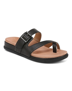 Carmela J0829L1001 Женские черные кожаные сандалии с перемычкой Vionic