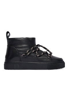 Женские зимние ботинки Gloss кожаные на шнуровке, черный Inuikii