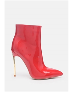 "Блестящие лаковые сапоги-стилеты Siren Shine из искусственной кожи", красный London rag