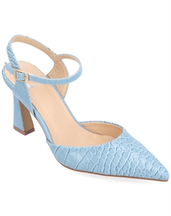 Женские туфли-лодочки Nixey с фактурой крокодила, пряжкой и острым носком, синий Journee collection