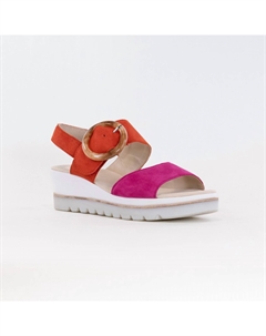 Женские босоножки на платформе в розово-тыквенном цвете Gabor