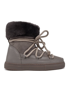 Женские зимние ботинки Classic High из замши и кожи с мехом, серый Inuikii