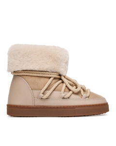 Женские зимние ботинки Classic High из замши и кожи с мехом, бежевый Inuikii