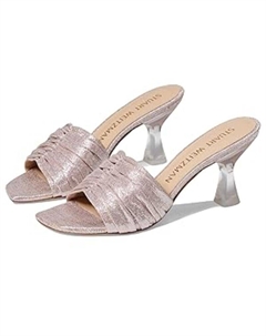 Сандалии Ruche 75 Slide Женские 9 Poudre Кожа Каблук-катушка FZP292 (Poudre,9), розовый Stuart weitzman