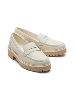 Женские туфли-лоферы Cara 10020239, размер 7,5, цвет слоновой кости, на платформе, кожа, ZPO2195 Toms