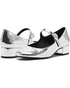 Стив Мэдден Cyndie Женские туфли-лодочки 10 серебристые с круглым носком на устойчивом каблуке KHD132 Steve madden