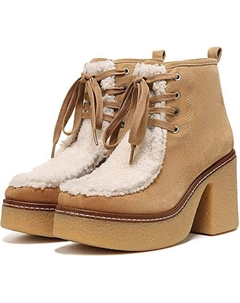 Shaw Женские коричневые кожаные ботинки на платформе с квадратным каблуком Sam edelman